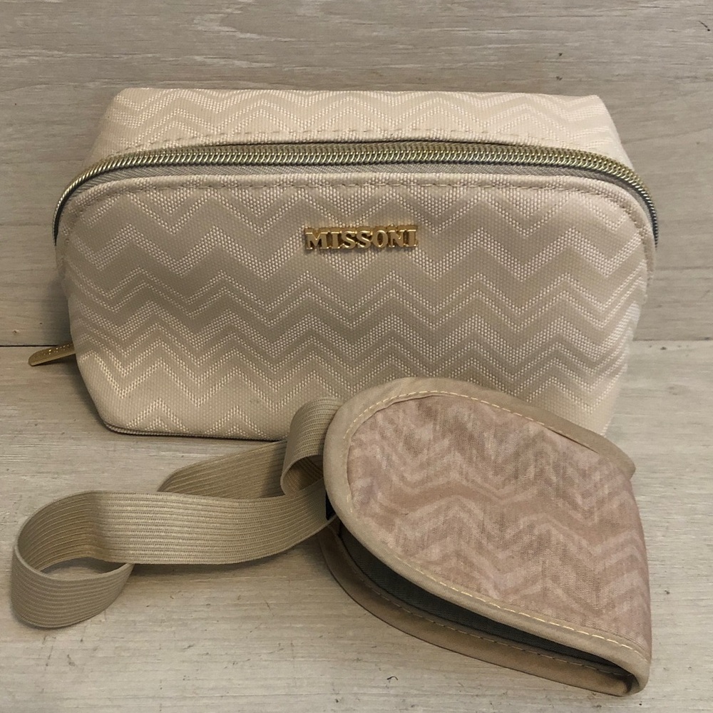 Missoni Exclusive Delta Travel Pouch Makeup Bag with Sleep Mask Please Read